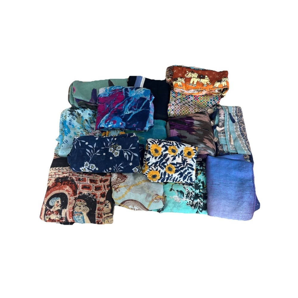 Bundle Womens Scarves Assortment Of Colors Wrap Tie Scarf Lot Of 16